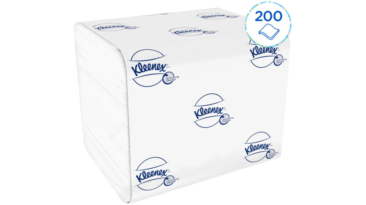 Toiletpapier Kleenex gevouwen tissues 2 laags 36x200stuks wit 8408