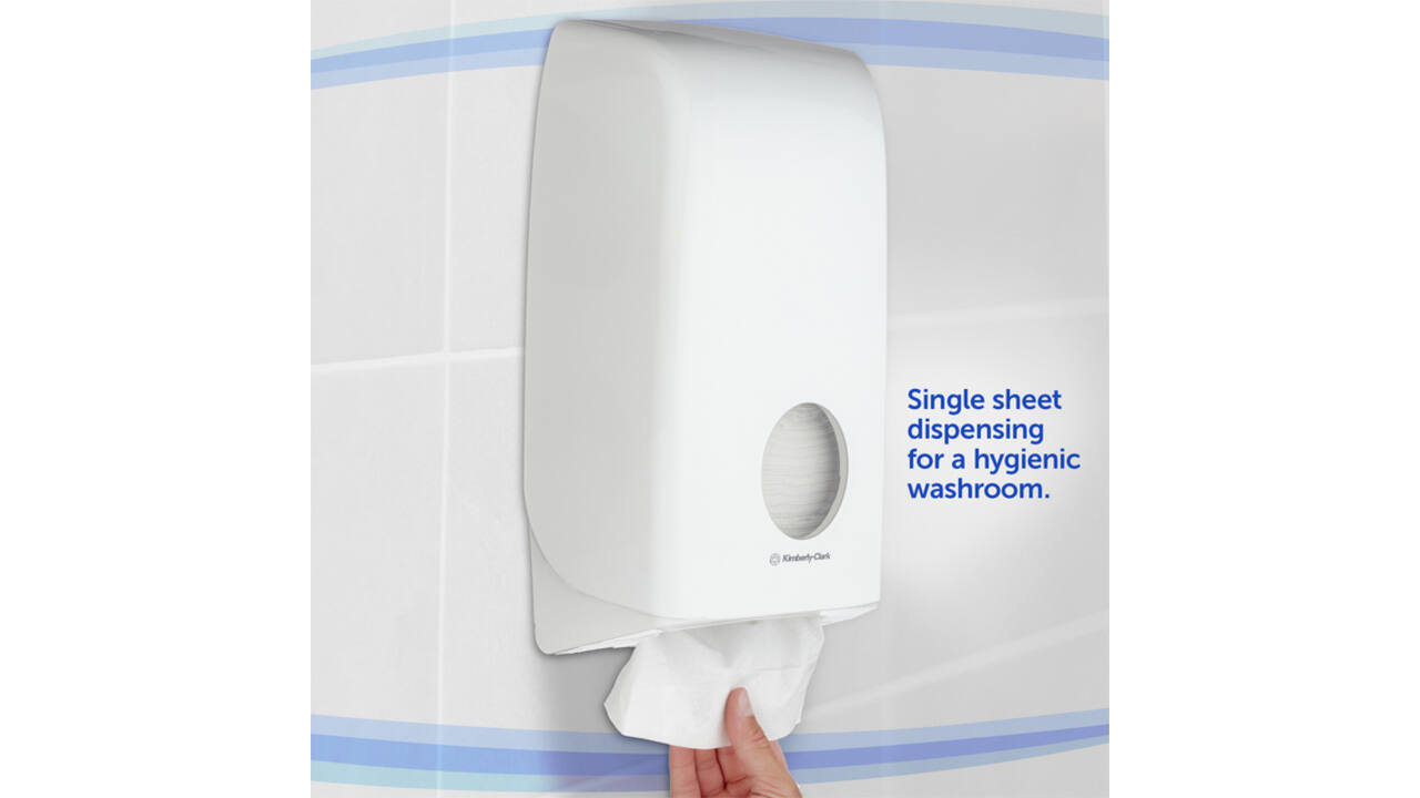 Toiletpapierdispenser Aquarius gevouwen tissue wit 6946