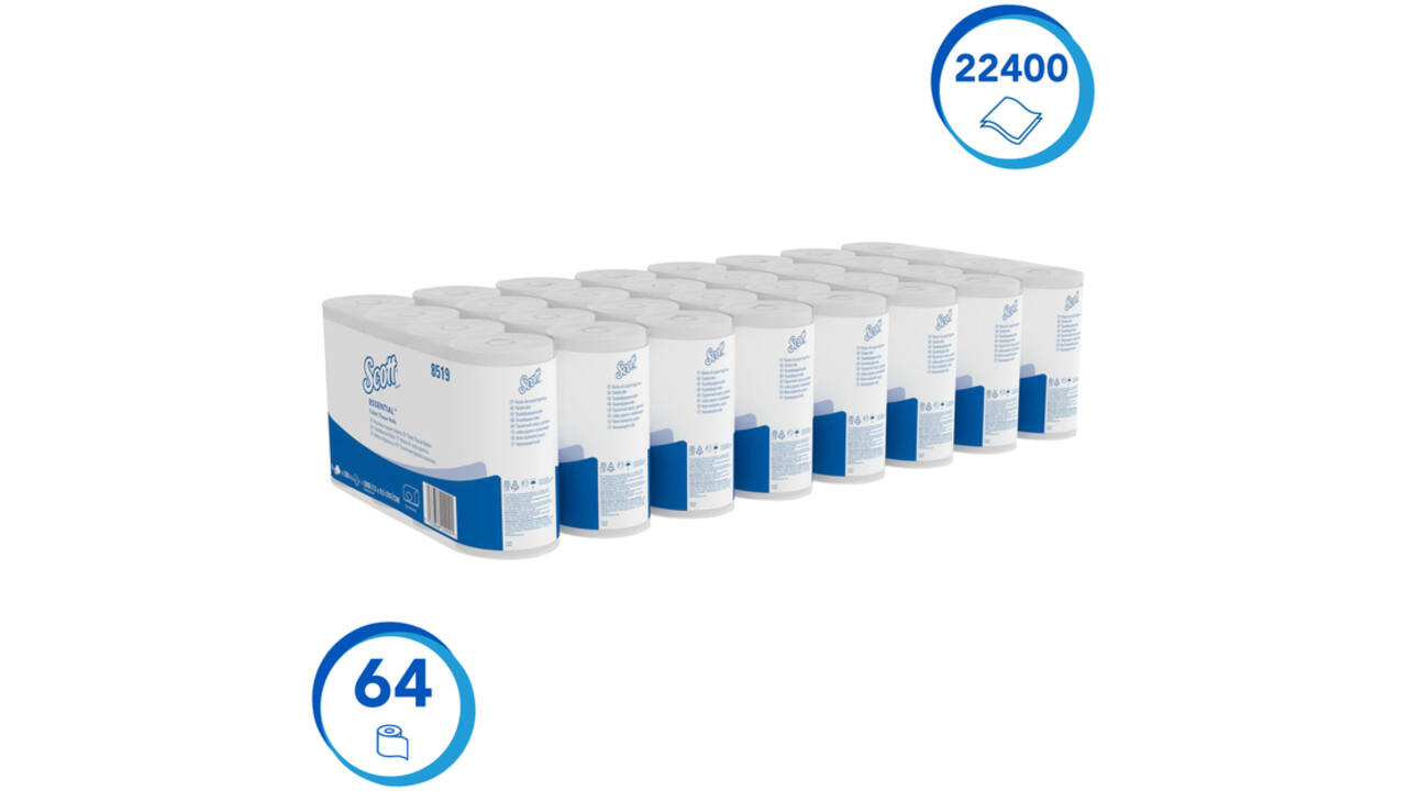 Toiletpapier Scott Essential 2-laags 350 vel wit 8519