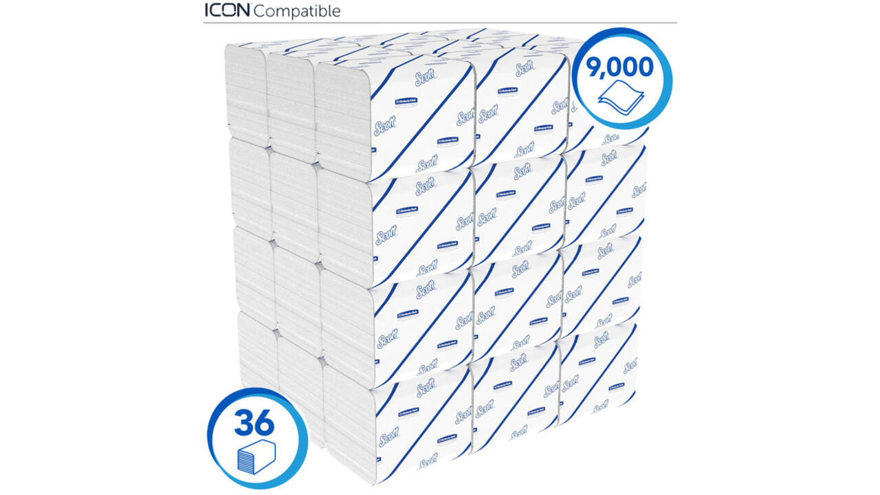 Toiletpapier Scott gevouwen tissue 2-laags 36x250stuks wit 8508