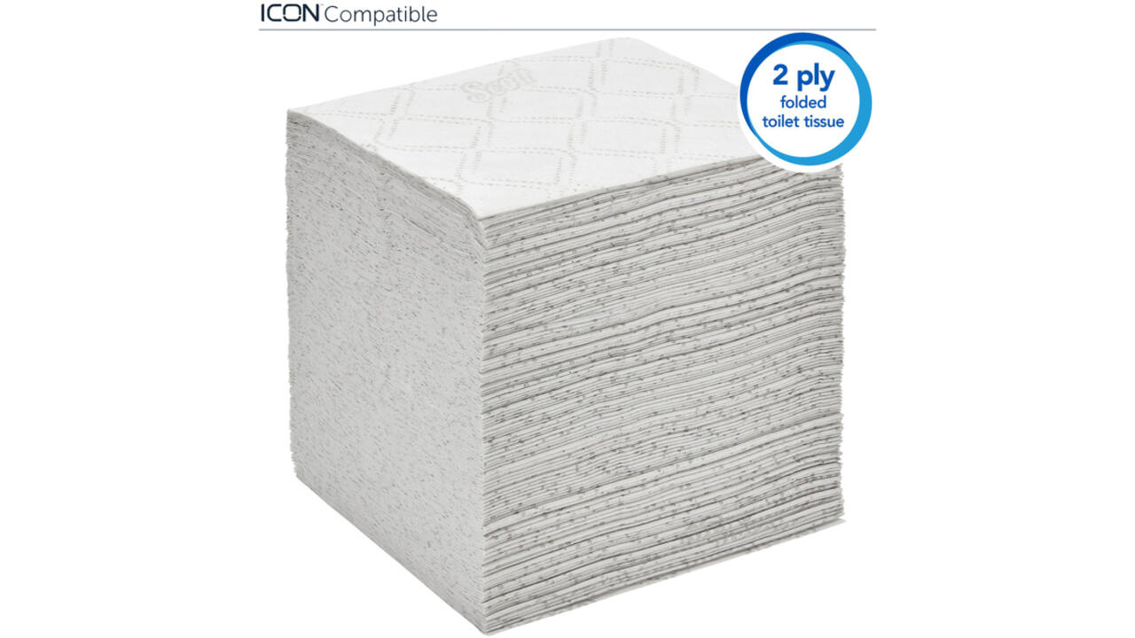 Toiletpapier Scott gevouwen tissue 2-laags 36x250stuks wit 8508