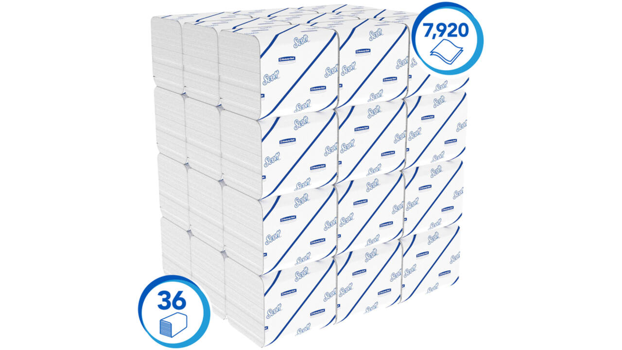Toiletpapier Scott Control gevouwen 2-laags 36x220vel wit 8509