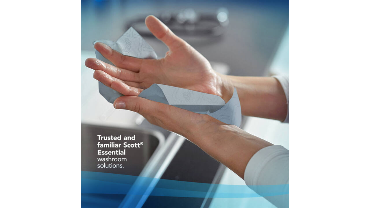 Handdoekrol Scott Essential Slimroll 1-laags 190m blauw 6696