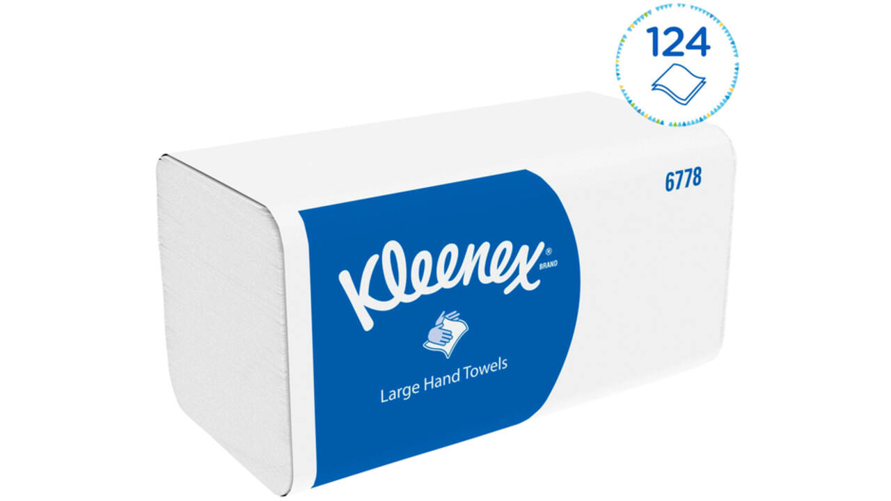 Handdoek Kleenex Ultra i-vouw 2-laags 215x318mm 15x124 vel wit 6778