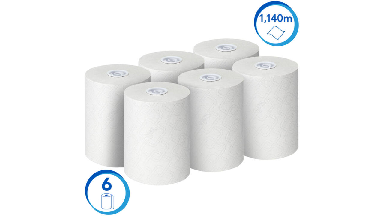 Handdoekrol Scott Essential Slimroll 1-laags 190m wit 6695