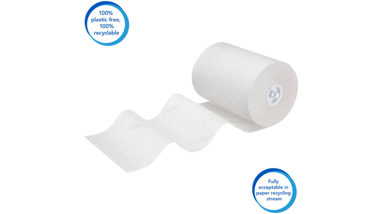 Handdoekrol Scott Essential Slimroll 1-laags 190m wit 6695