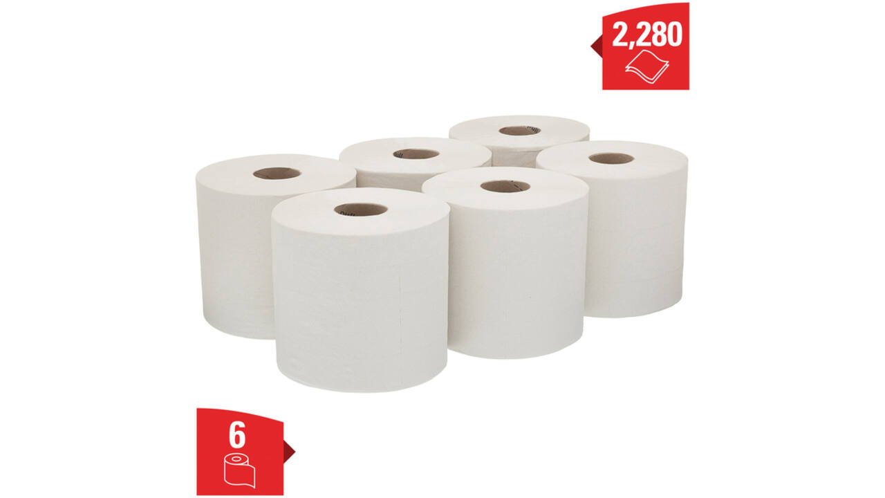 Poetsrol WypAll L20 2-laags 18,3cmx144m 380vel wit 7303