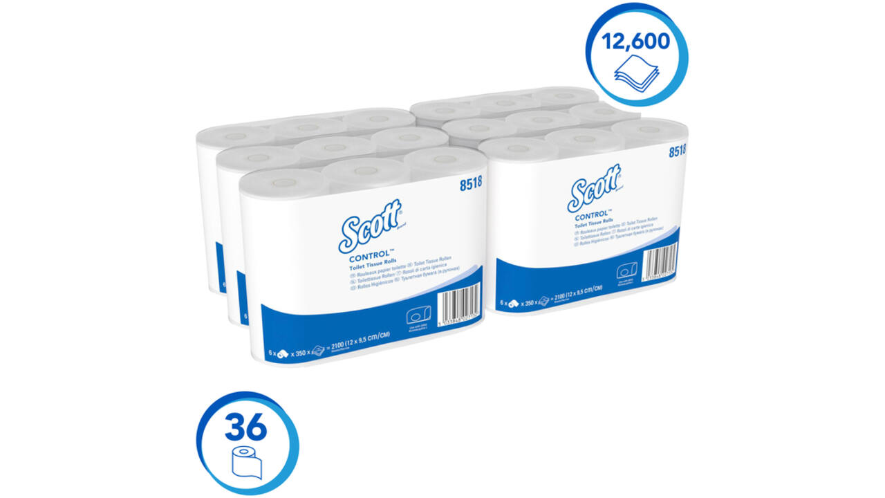 Toiletpapier Scott Control 3-laags 350vel wit 8518