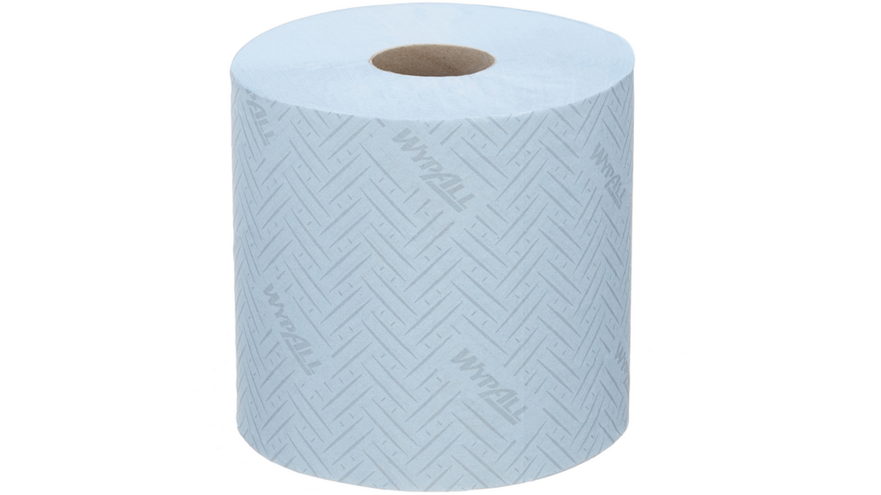 Poetsrol WypAll L10 1-laags 19,5x304m 800vel blauw 7255