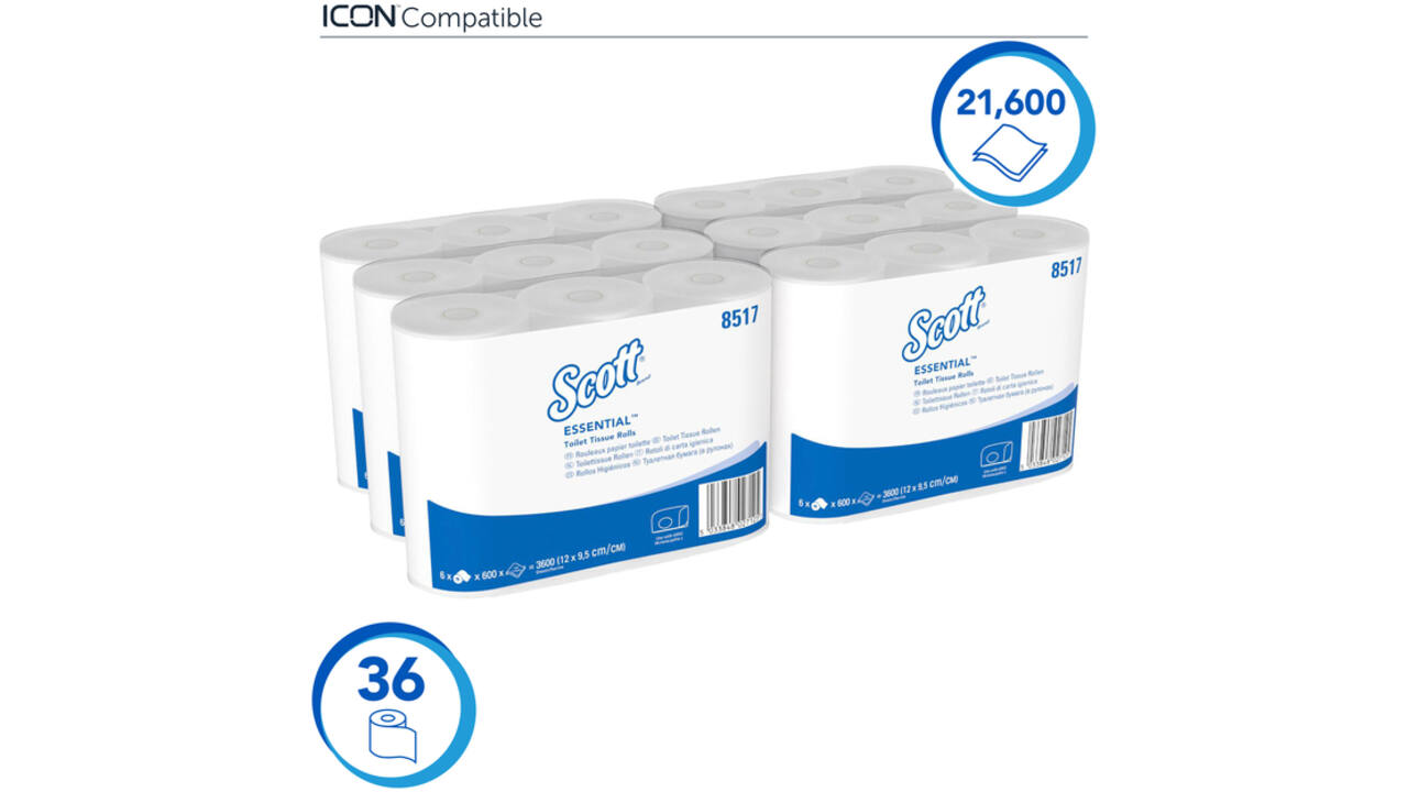 Toiletpapier Scott Essential 2-laags 600vel wit 8517