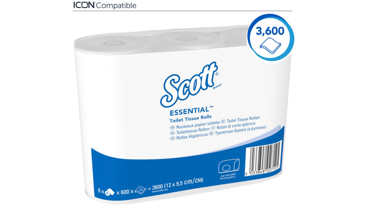 Toiletpapier Scott Essential 2-laags 600vel wit 8517