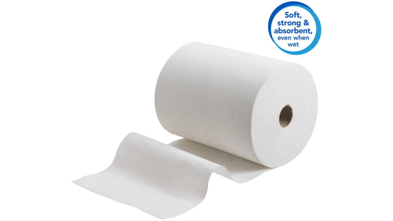 Handdoekrol Scott Slimroll 1-laags 165m wit 6657