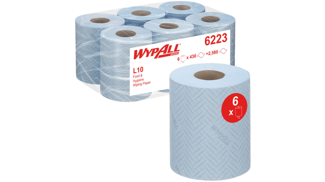 Poetspapier WypAll L10 GeneralClean 1-laags 430 vel blauw 6223