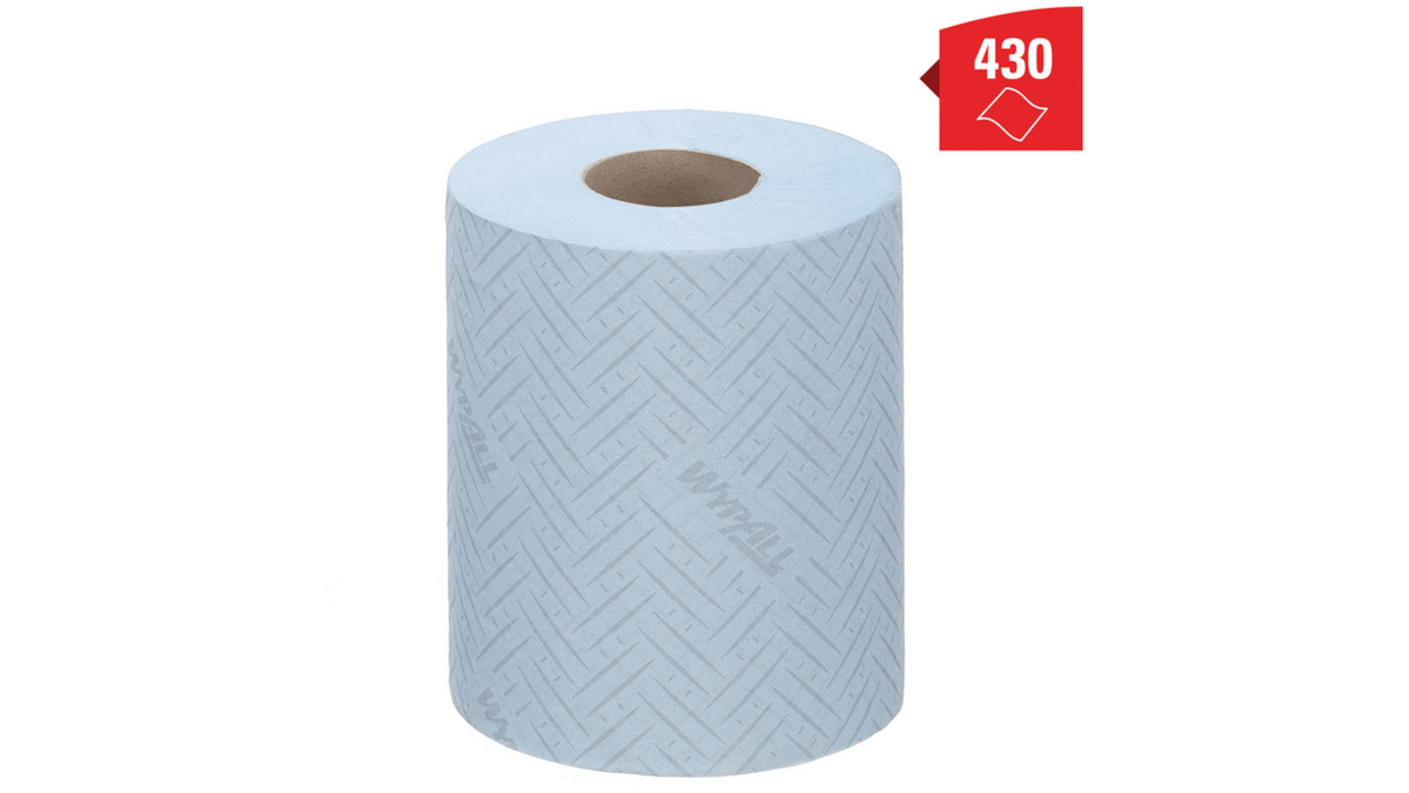 Poetspapier WypAll L10 GeneralClean 1-laags 430 vel blauw 6223