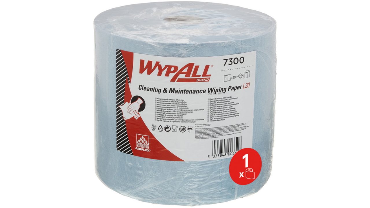 Poetspapier WypAll L20 GeneralClean 2-laags 500 vel blauw 7300