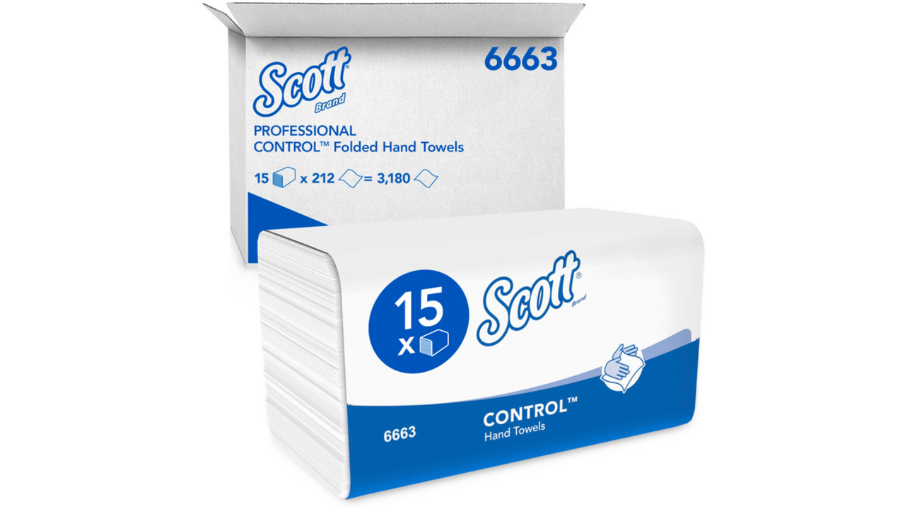 Handdoek Scott Control i-vouw 1-laags 215x315mm 15x212 vel wit 6663