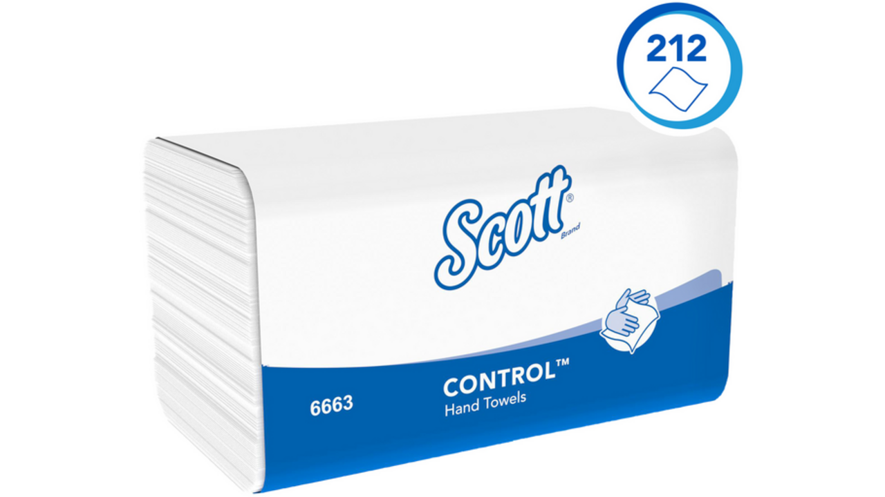Handdoek Scott Control i-vouw 1-laags 215x315mm 15x212 vel wit 6663