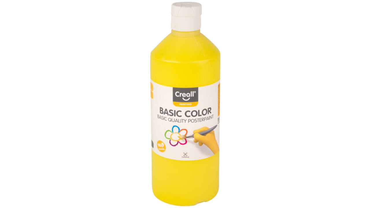 Plakkaatverf Creall basic geel 500ml