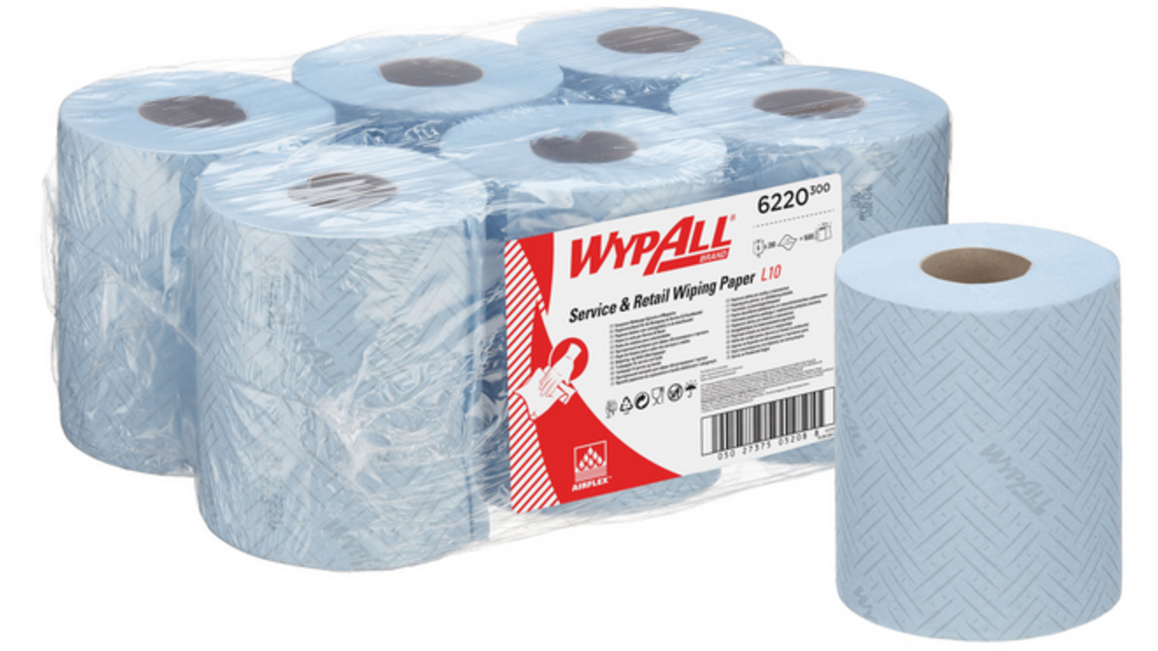Poetspapier WypAll L10 GeneralClean 1-laags 280 vel blauw 6220