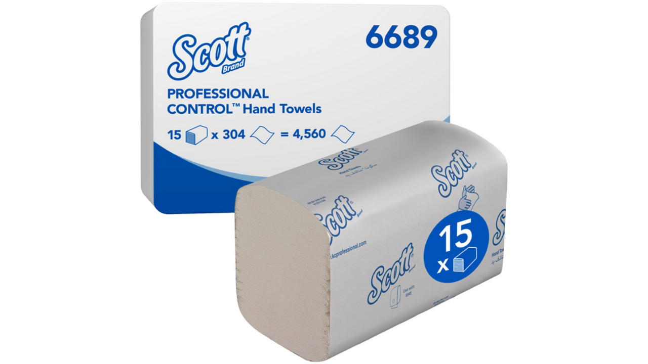 Handdoek Scott i-vouw 1-laags 21x20cm wit 15x304stuks 6689