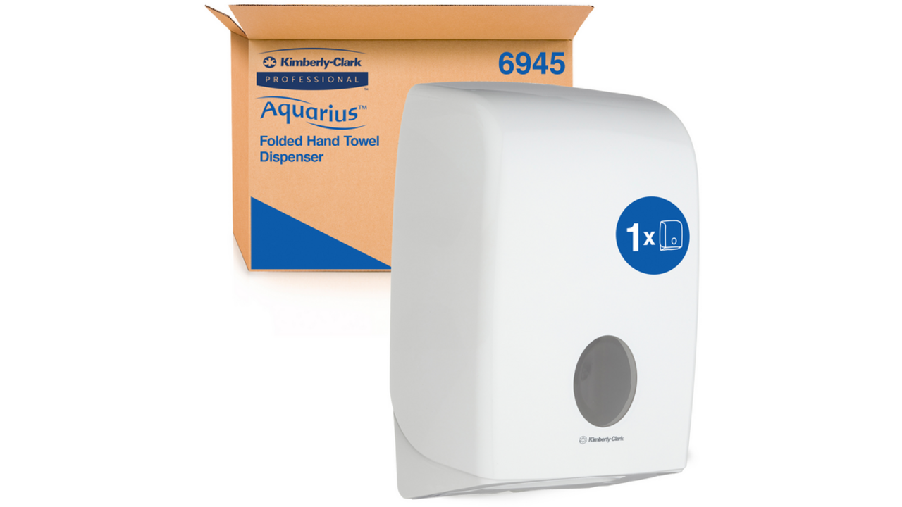 Handdoekdispenser Aquarius voor i-vouw wit 6945