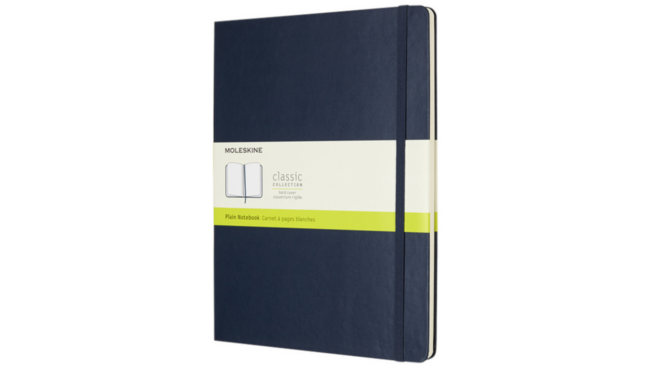 Notitieboek Moleskine XL 190x250mm blanco hard cover sapphire blue