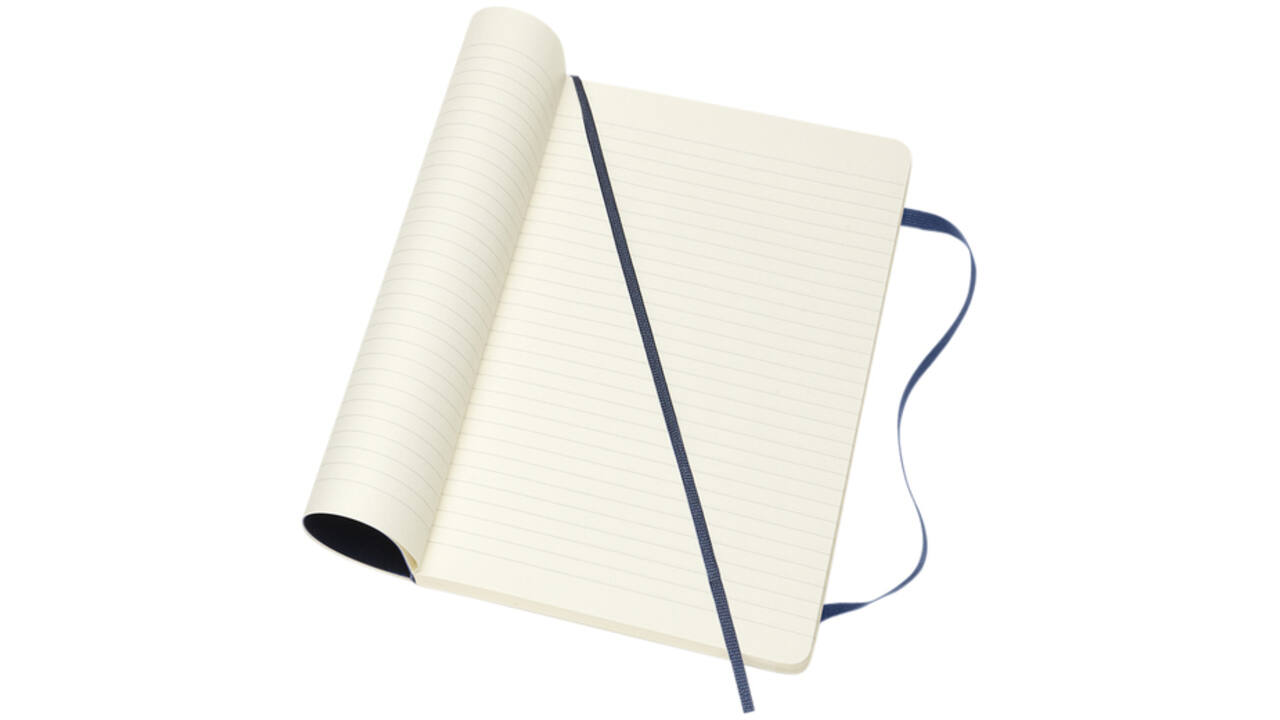 Notitieboek Moleskine large 130x210mm lijn soft cover sapphire blue
