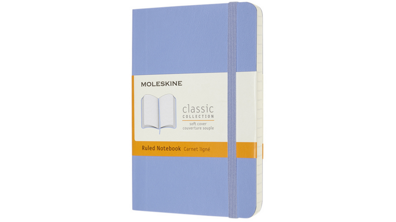 Notitieboek Moleskine pocket 90x140mm lijn soft cover hydrangea blue