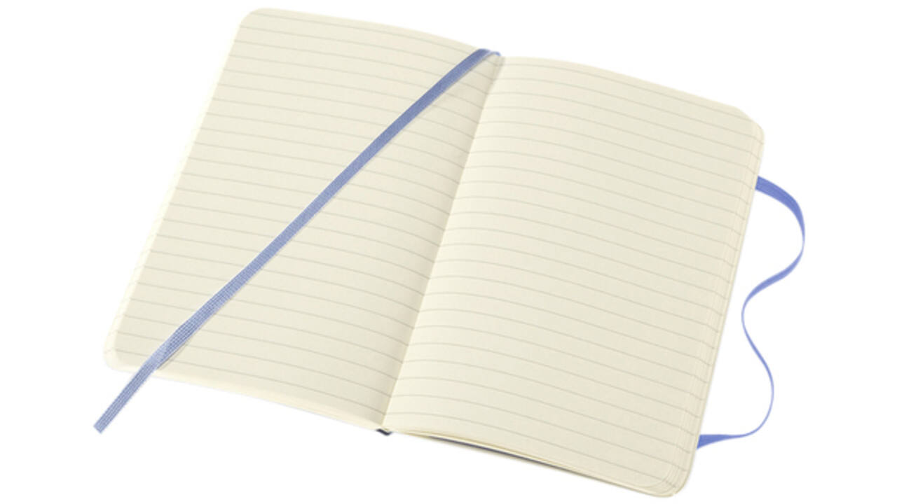 Notitieboek Moleskine pocket 90x140mm lijn soft cover hydrangea blue