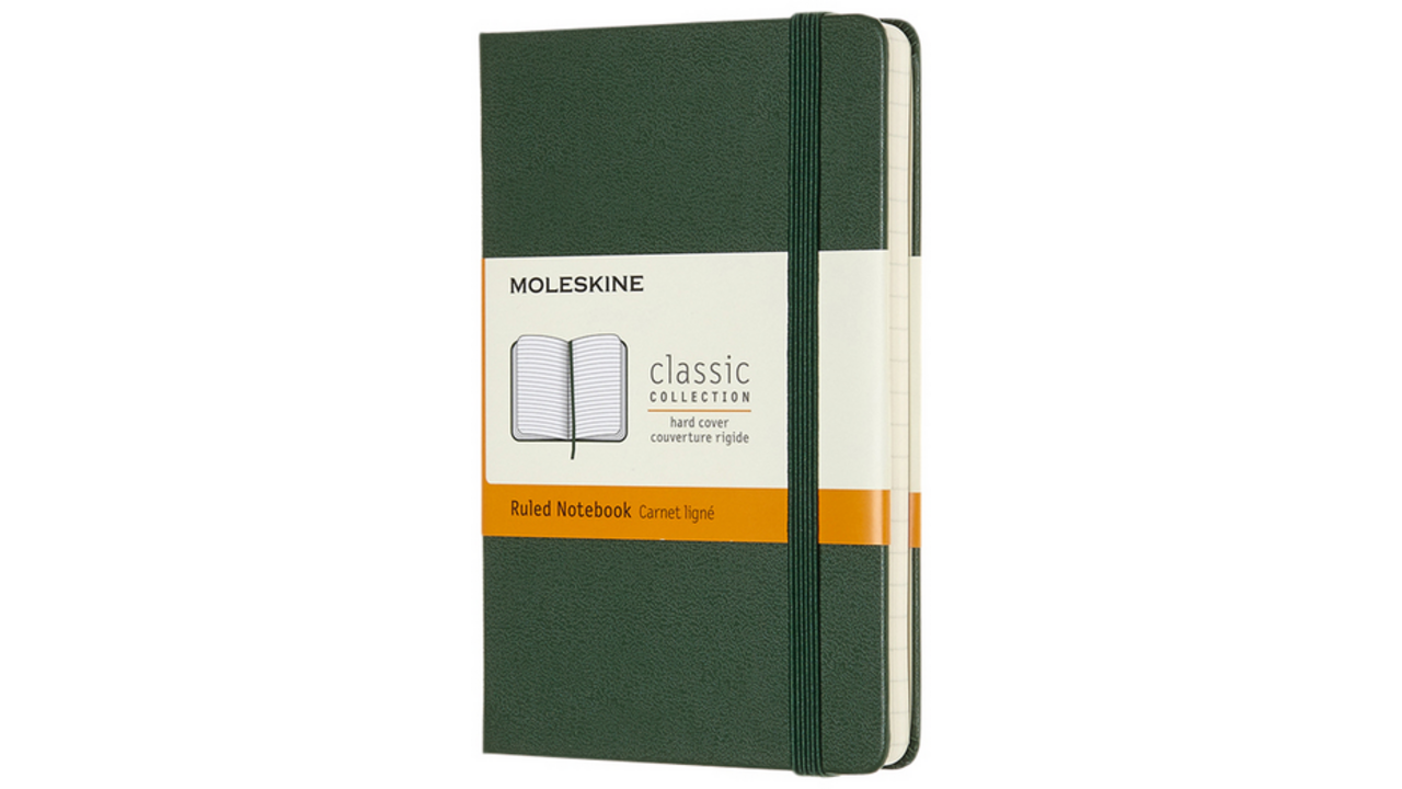 Notitieboek Moleskine pocket 90x140mm lijn hard cover myrtle green