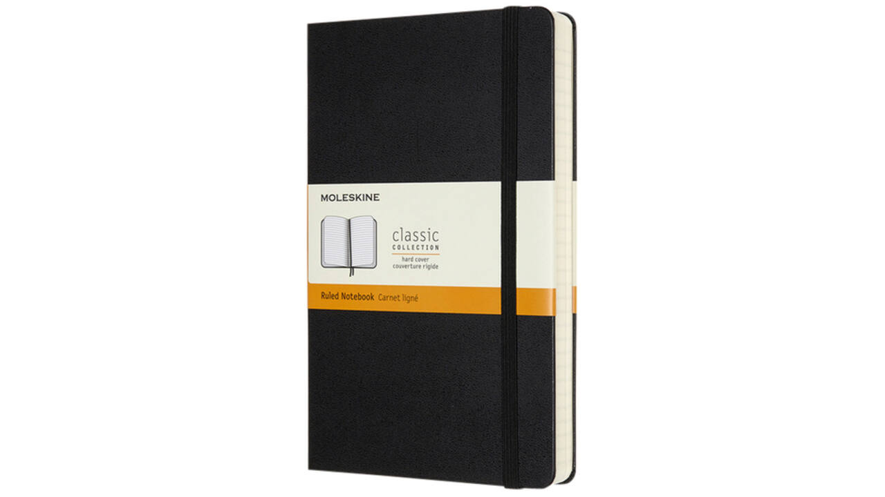 Notitieboek Moleskine Expanded large 130x210mm lijn hard cover zwart