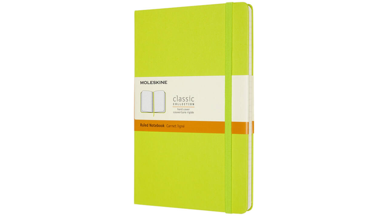 Notitieboek Moleskine large 130x210mm lijn hard cover lemon green