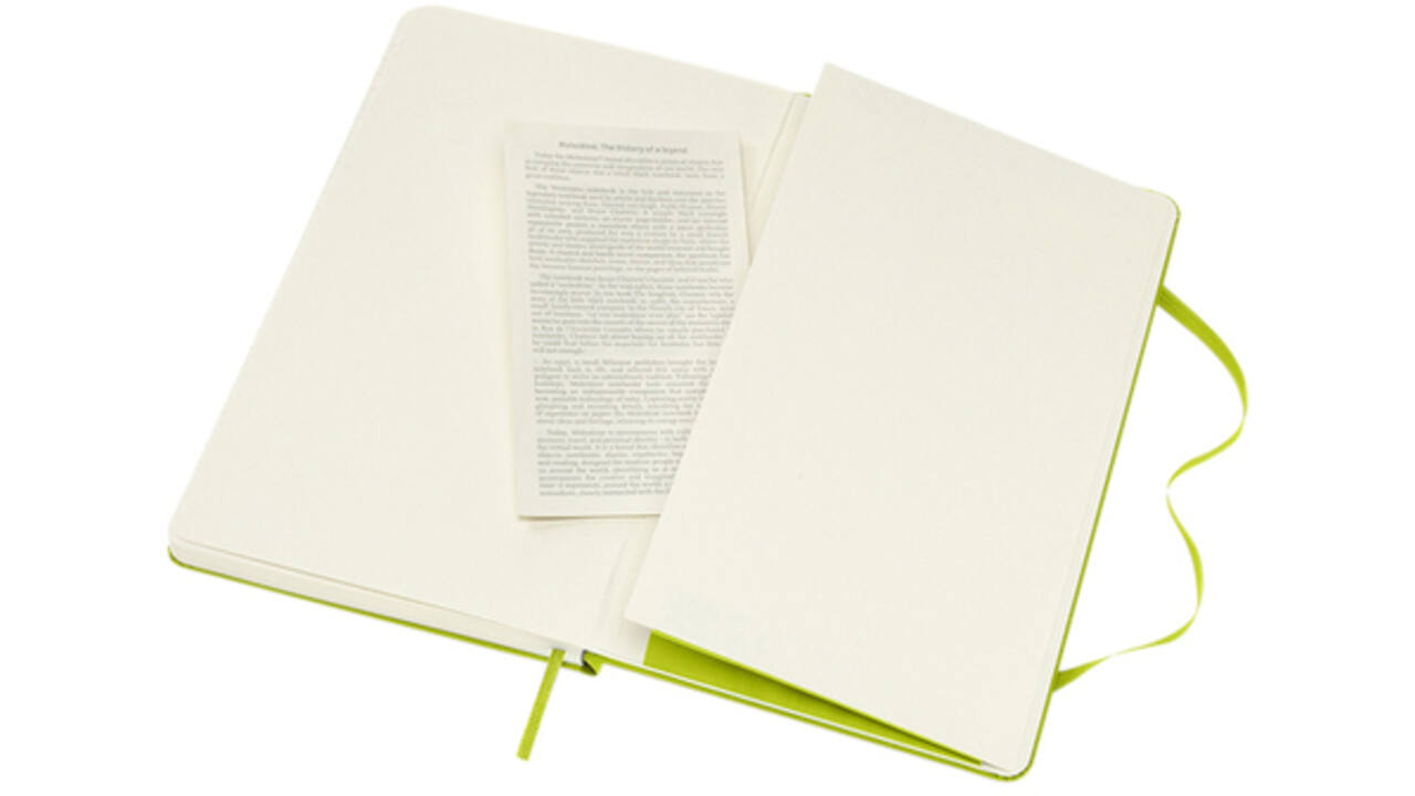 Notitieboek Moleskine large 130x210mm lijn hard cover lemon green