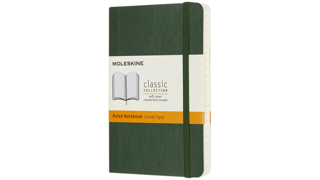 Notitieboek Moleskine pocket 90x140mm lijn soft cover myrtle green