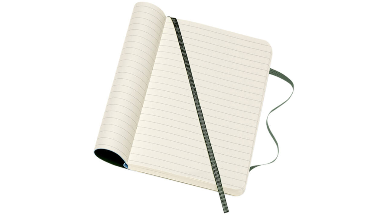 Notitieboek Moleskine pocket 90x140mm lijn soft cover myrtle green