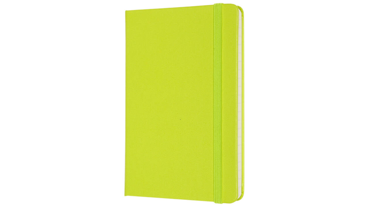 Notitieboek Moleskine pocket 90x140mm lijn hard cover lemon green