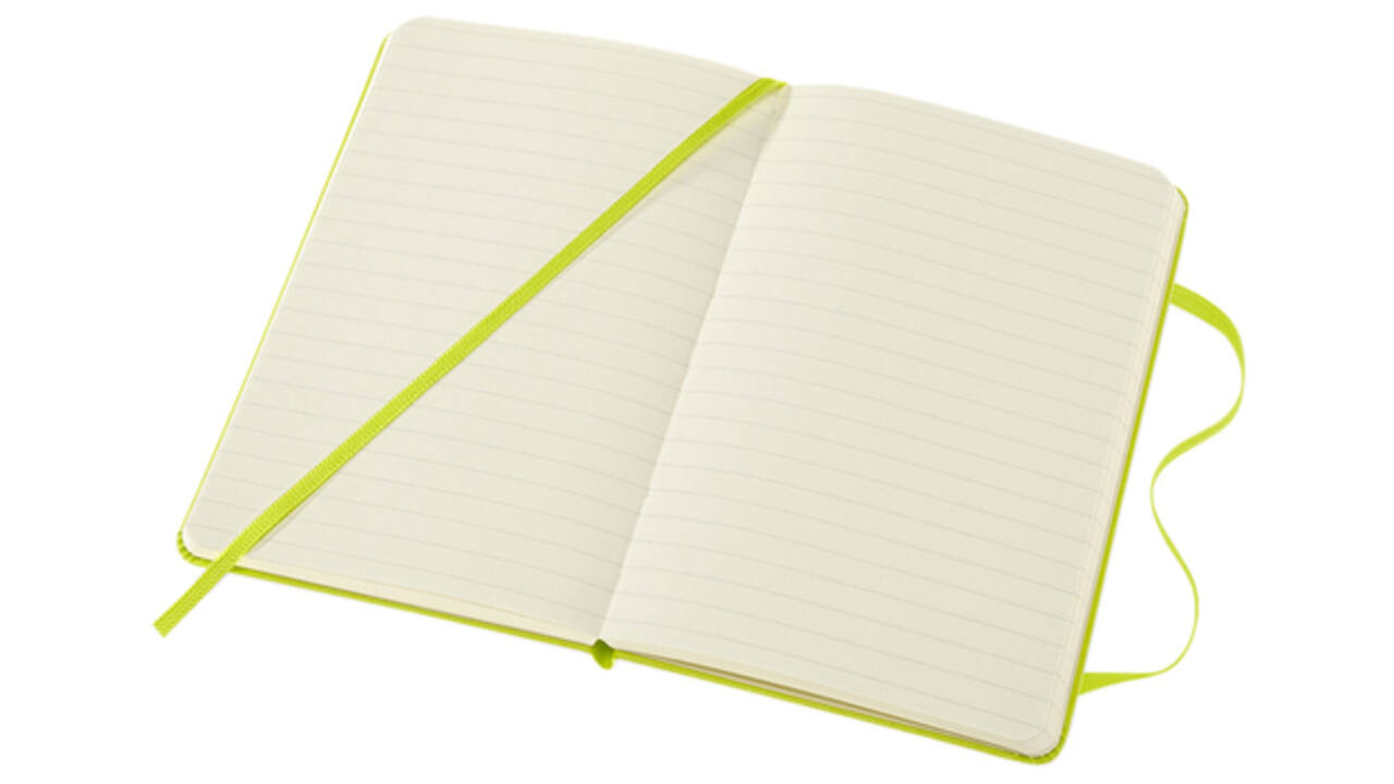 Notitieboek Moleskine pocket 90x140mm lijn hard cover lemon green