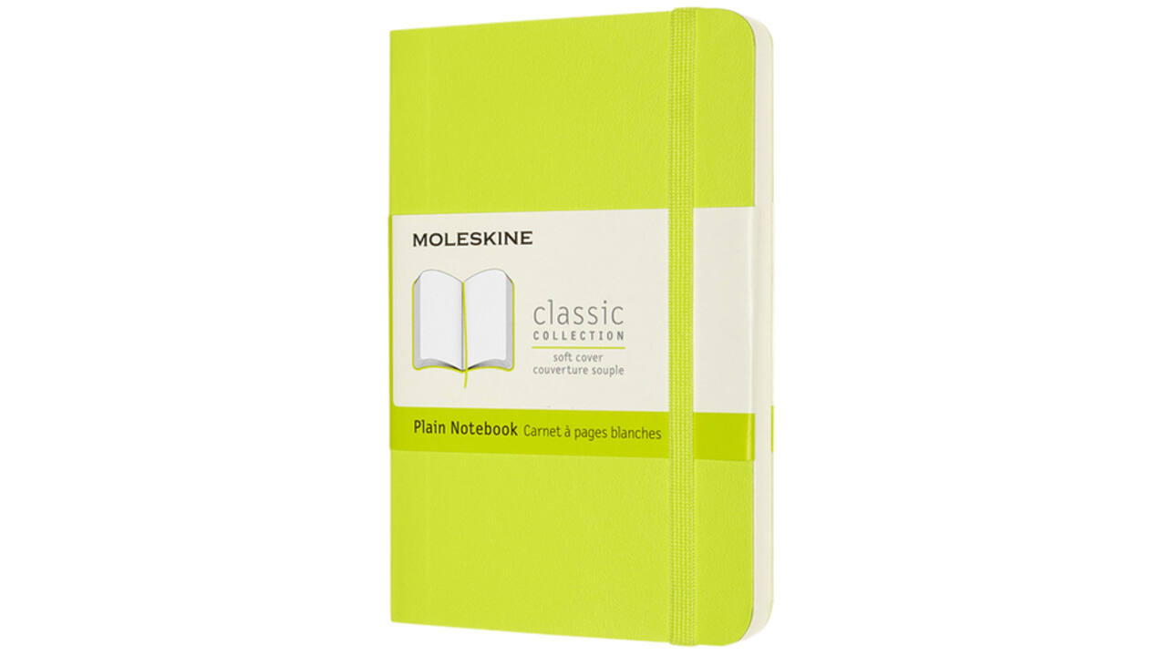 Notitieboek Moleskine pocket 90x140mm blanco soft cover lemon green