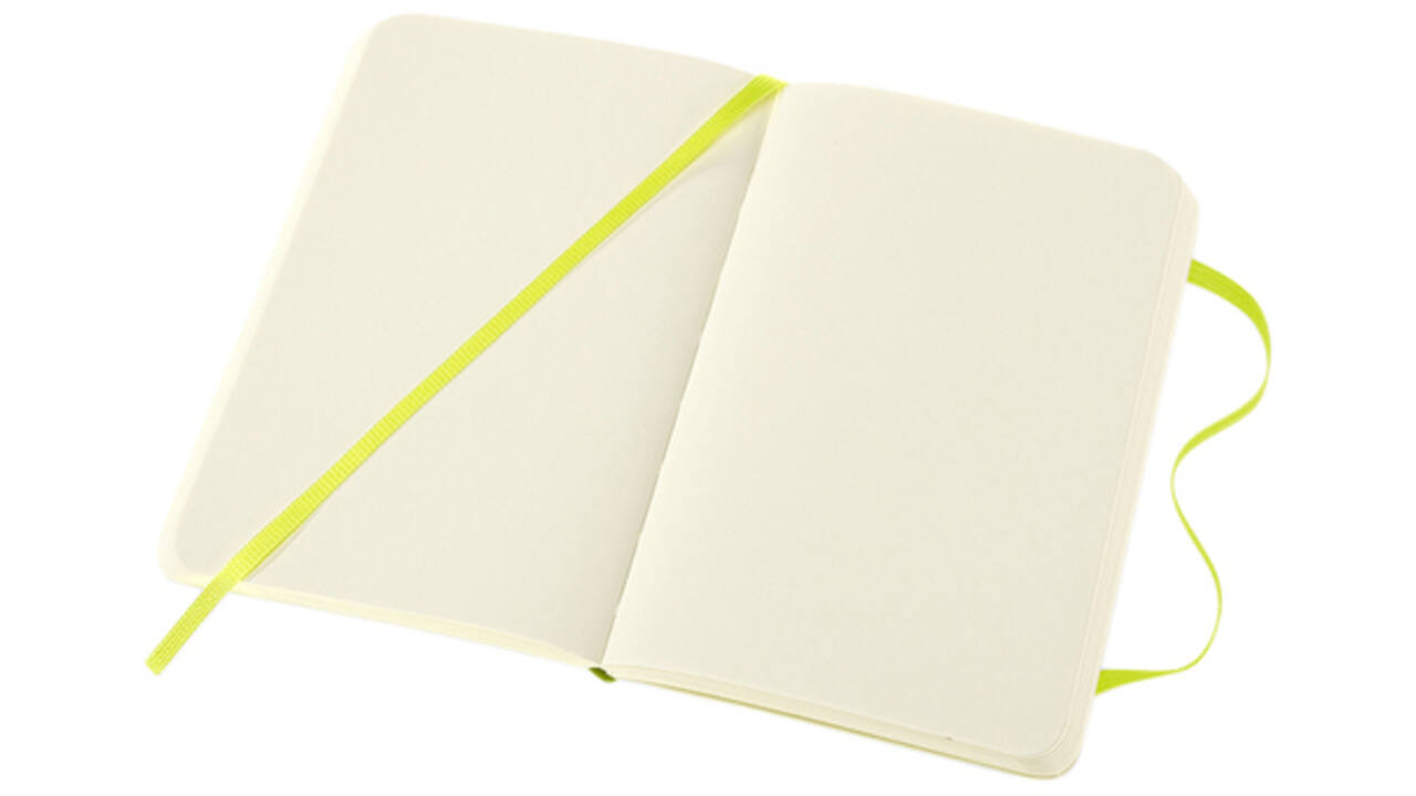 Notitieboek Moleskine pocket 90x140mm blanco soft cover lemon green