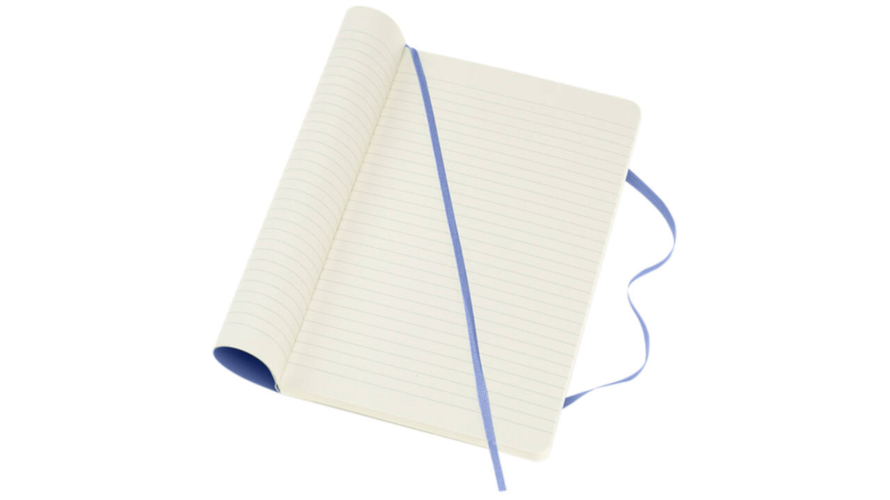 Notitieboek Moleskine large 130x210mm lijn soft cover hydrangea blue