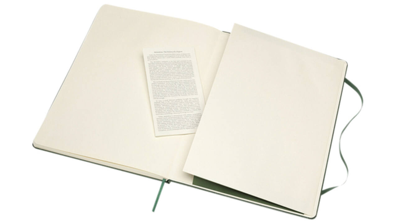 Notitieboek Moleskine XL 190x250mm blanco hard cover myrtle green