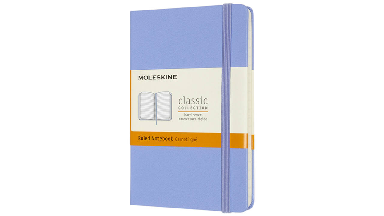 Notitieboek Moleskine pocket 90x140mm lijn hard cover hydrangea blue