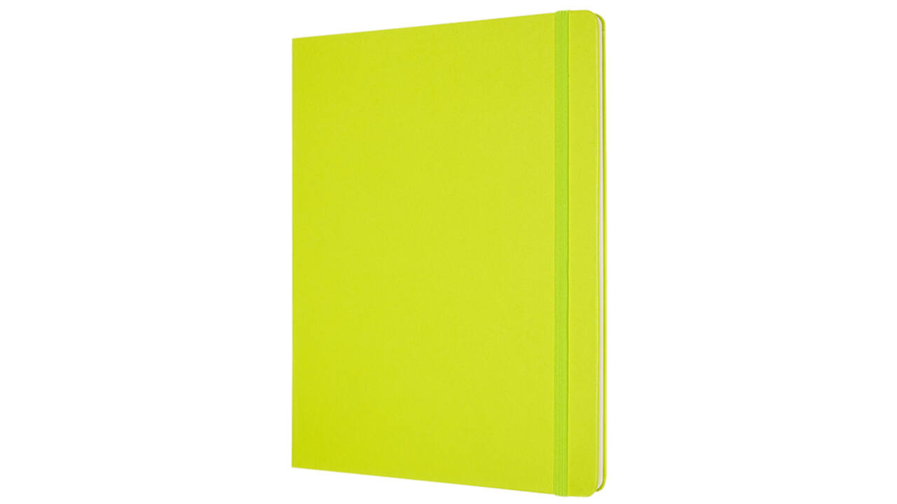 Notitieboek Moleskine XL 190x250mm blanco hard cover lemon green
