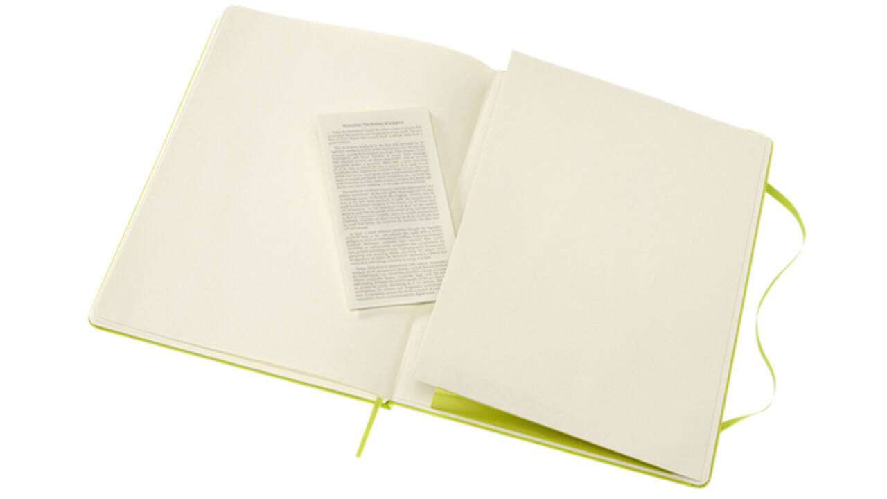 Notitieboek Moleskine XL 190x250mm blanco hard cover lemon green
