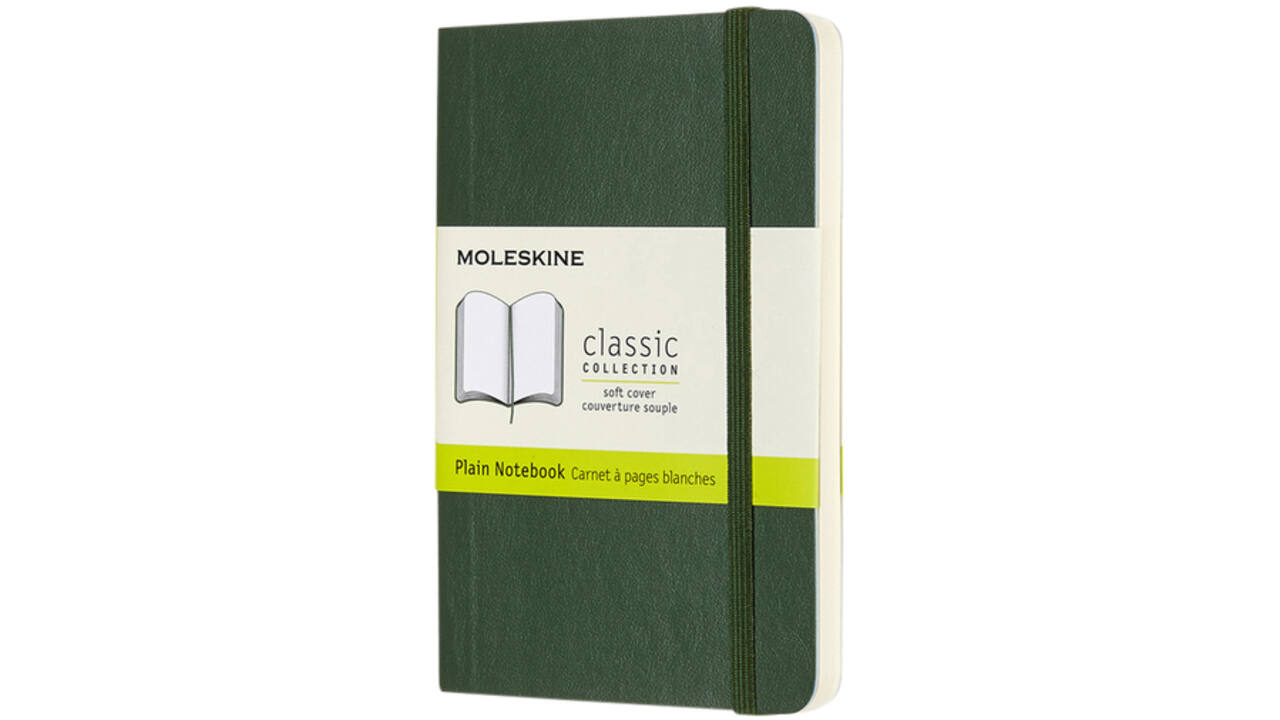 Notitieboek Moleskine pocket 90x140mm blanco soft cover myrtle green