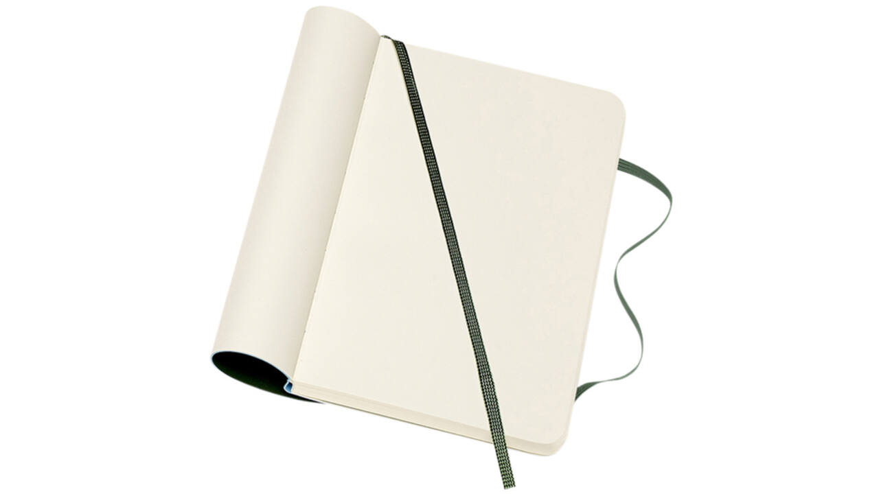Notitieboek Moleskine pocket 90x140mm blanco soft cover myrtle green