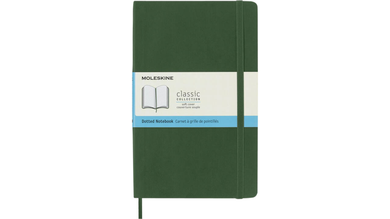 Notitieboek Moleskine large 130x210mm dots soft cover myrtle green