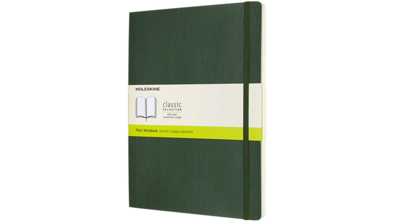 Notitieboek Moleskine XL 190x250mm blanco soft cover myrtle green