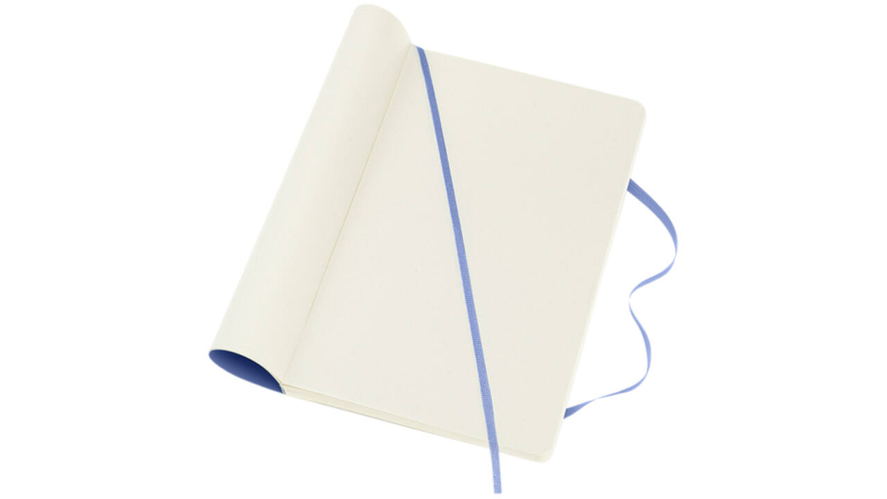 Notitieboek Moleskine large 130x210mm blanco soft cover hydrangea blue