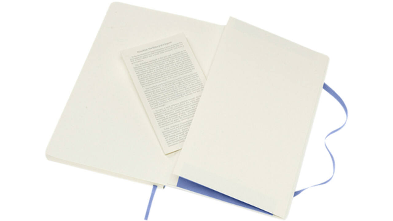 Notitieboek Moleskine large 130x210mm blanco soft cover hydrangea blue